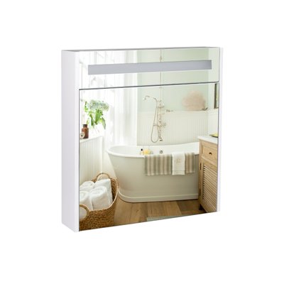 Зеркальный шкаф подвесной Qtap Robin 700х730х145 White с LED-подсветкой QT1377ZP7001W QT1377ZP7001W фото
