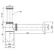 Сифон для раковин та біде колбовий, латунь, 1 1/4", cromo 66846 фото 2