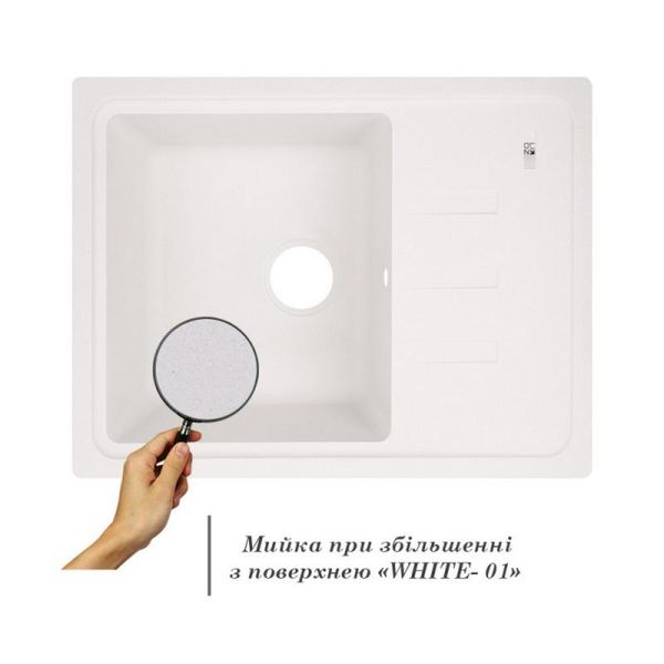 Кухонна мийка Lidz 620x435/200 WHI-01 (LIDZWHI01620435200) SD00039768 фото