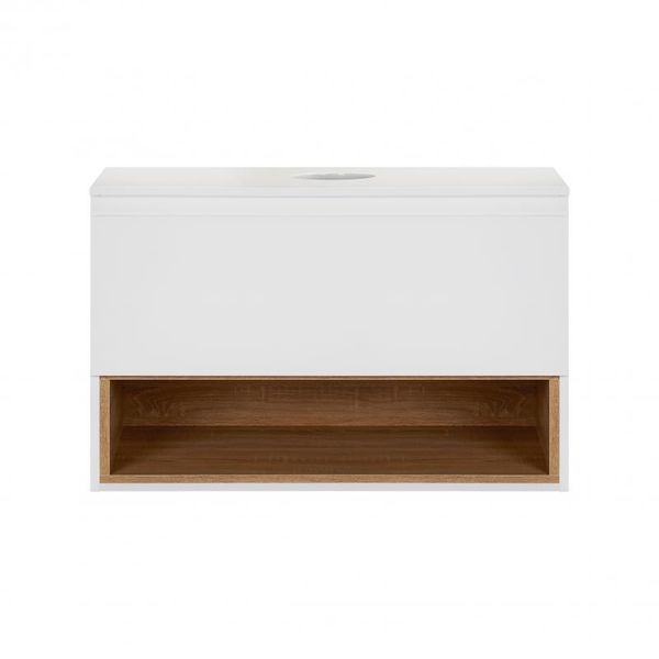 Тумба подвесная Qtap Robin 800х480х470 White/Whitish oak со столешницей QT1379TPН8001WWO SD00045865 фото