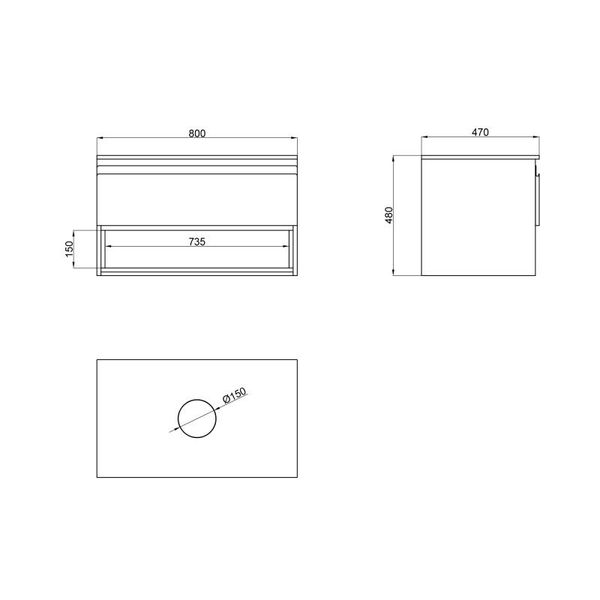 Тумба подвесная Qtap Robin 800х480х470 White/Whitish oak со столешницей QT1379TPН8001WWO SD00045865 фото