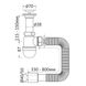 Сифон для умывальника, PP, колбовый, с литым выпуском, сетка выпуска Ø65 мм, пробка, гофра Ø40/50 мм до 800 мм 76958 фото 2