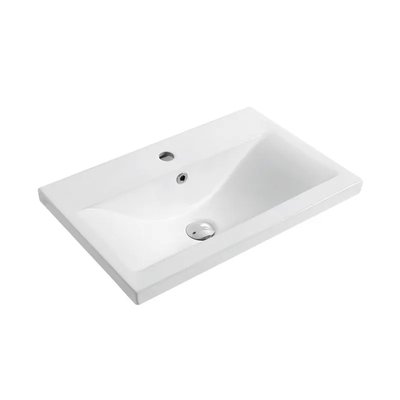 Умивальник врізний для ванної на стільницю 610мм x 395мм VOLLE VOLLE білий прямокутна 13-01-603 13-01-603 фото