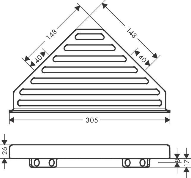 Угловая корзинка hansgrohe AddStoris 41741000, хром 41741000 фото