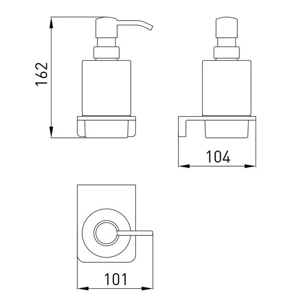 Дозатор для жидкого мыла VOLLE SOLO настенный на 250мл округлый стеклянный черный 2510.230106 2510.230106 фото