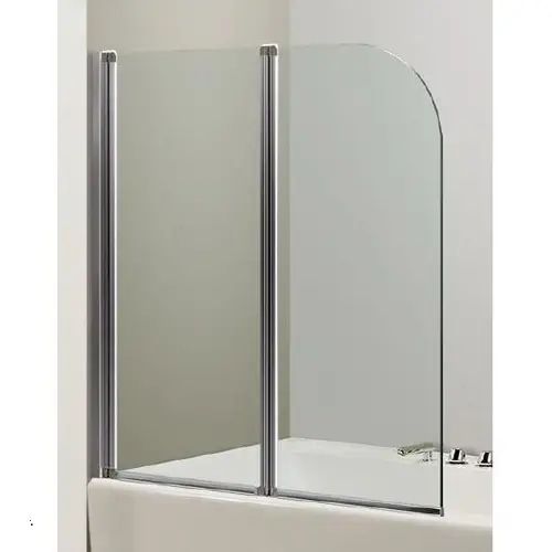 Шторка стеклянная для ванны оборачиваемая двухсекционная распашная 138см x 120см EGER стекло прозрачное 5мм профиль белый 599-121W 599-121W фото