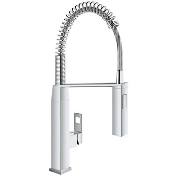 Кран кухонний одновентильний із гнучким шлангом GROHE Eurocube хром латунь 31395000 31395000 фото