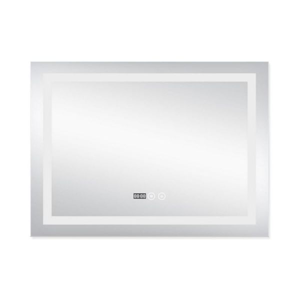 Дзеркало Qtap Mideya (DC-F904) 800х600 з LED-підсвічуванням Touch, з антизапотіванням, з годинником, димером, рег. яскравості QT2078F904W SD00034651 фото