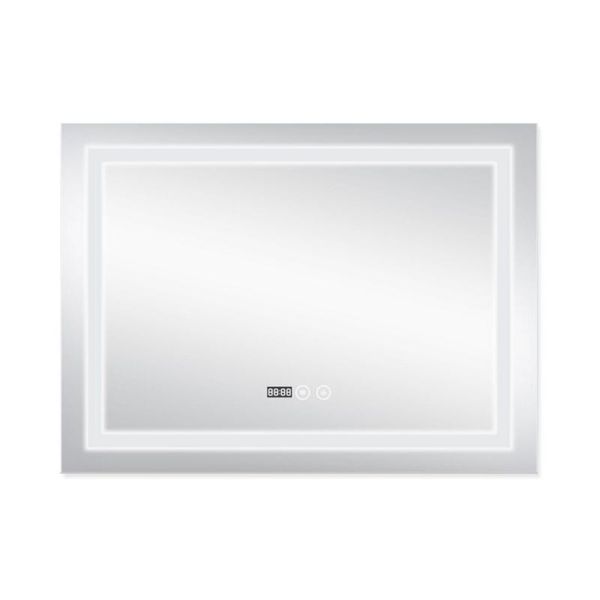 Дзеркало Qtap Mideya (DC-F904) 800х600 з LED-підсвічуванням Touch, з антизапотіванням, з годинником, димером, рег. яскравості QT2078F904W SD00034651 фото