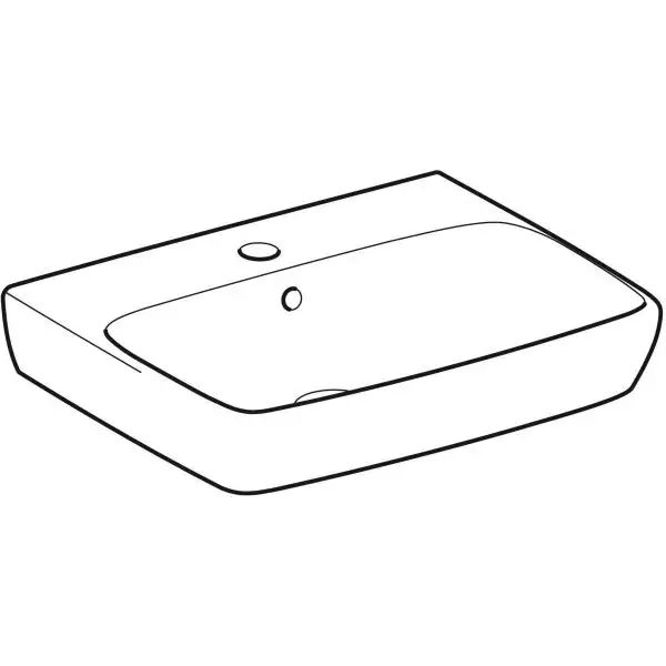 Підвісний умивальник Geberit Selnova Square 55 x 44 x 17.5 см, з отвором під змішувач, білий (500.290.01.7) 500.290.01.7 фото