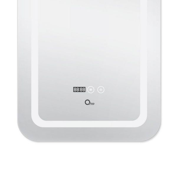 Дзеркало Qtap Mideya (DC-F911) 500х800 з LED-підсвічуванням Touch, з антизапотіванням, з годинником, димером, рег. яскравості QT2078F911W SD00036737 фото