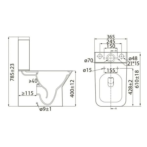 Унитаз-компакт напольный безободковый белый VOLLE LEON сиденье микролифт выпуск в стену 13-11-059 13-11-059 фото