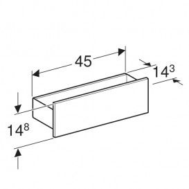 SMYLE SQUARE настенная полка 45*14,8*15см, лава/с порошковым покрытием матовый, лава/крашеный матовый 81576 фото