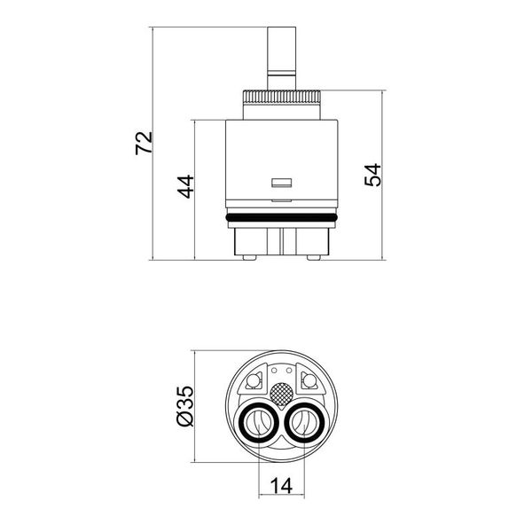 Картридж для змішувача Qtap Spojeni 35 мм QT35MMNEW SD00004983 фото