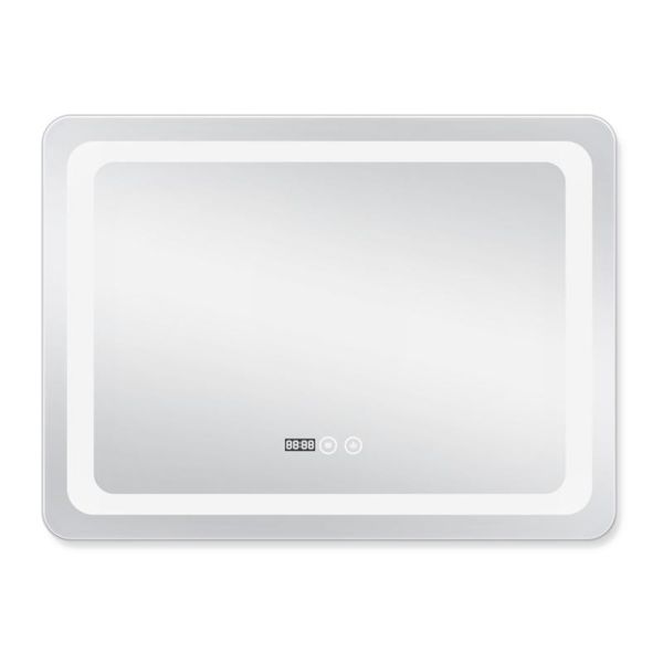 Зеркало Qtap Mideya (DC-F908) 800х600 с LED-подсветкой Touch, с антизапотеванием, с часами, диммером, рег. яркости QT2078F908W SD00034652 фото