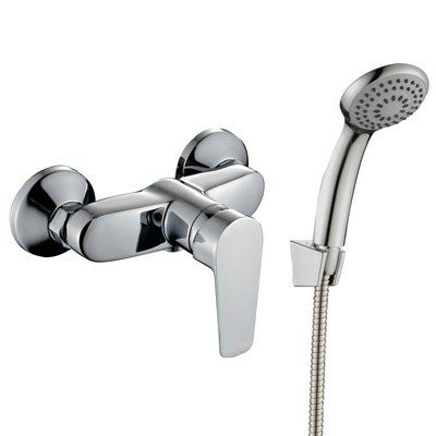 Кран для душової кабіни однозахватний ROZZY JENORI LOTUS хром силумін з душовим набором RBZZ002-5 RBZZ002-5 фото