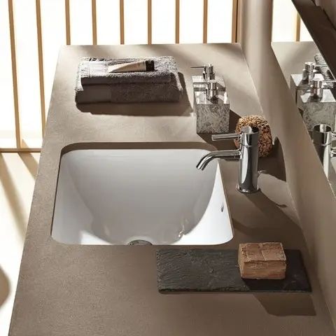 Умывальник врезной для ванной под столешницу 610мм x 490мм GEBERIT VariForm белый прямоугольная 500.767.01.2 500.767.01.2 фото