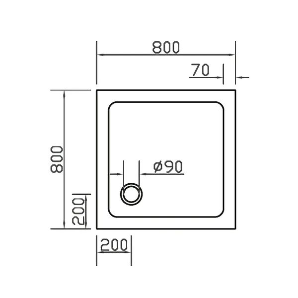 Піддон для душової кабіни EGER SMC 599-8080S 80x80x3.5см композитний без сифону білий 599-8080S фото