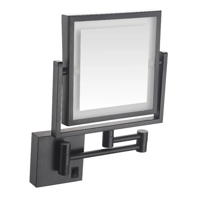 Косметичне дзеркало із підсвіткою VOLLE 2500.280804 прямокутне підвісне металеве чорне 2500.280804 фото
