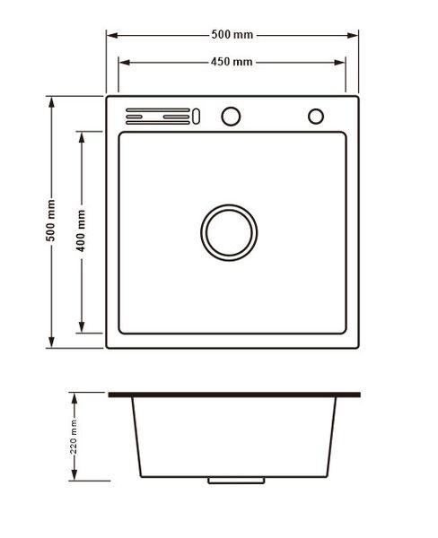 Кухонна мийка LH5050T Brush 3.0 / 1.0 mm з полицею для ножів Lidz LDLH5050TBRU43022 фото