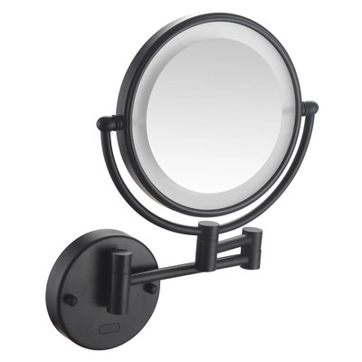 Косметическое зеркало с подсветкой VOLLE 2500.280704 круглое подвесное металлическое черное 2500.280704 фото