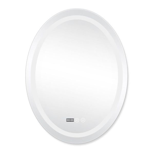 Зеркало Qtap Mideya (DC-F801) 600х800 с LED-подсветкой Touch, с антизапотеванием, с часами, диммером, рег. яркости QT2078F801W SD00034655 фото