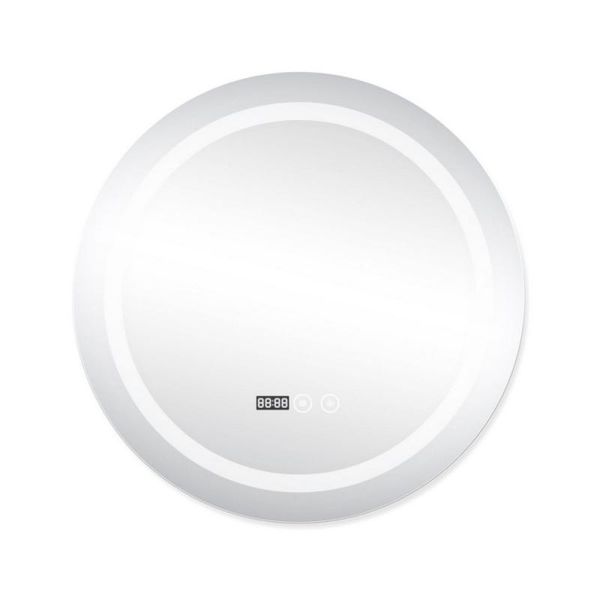 Зеркало Qtap Mideya (DC-F803) R600 с LED-подсветкой Touch, с антизапотеванием, с часами, диммером, рег. яркости QT2078F803W SD00034656 фото