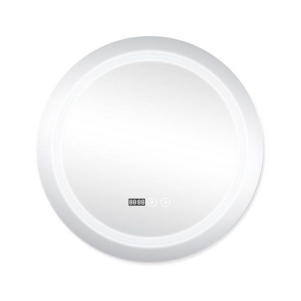 Зеркало Qtap Mideya (DC-F803) R600 с LED-подсветкой Touch, с антизапотеванием, с часами, диммером, рег. яркости QT2078F803W SD00034656 фото