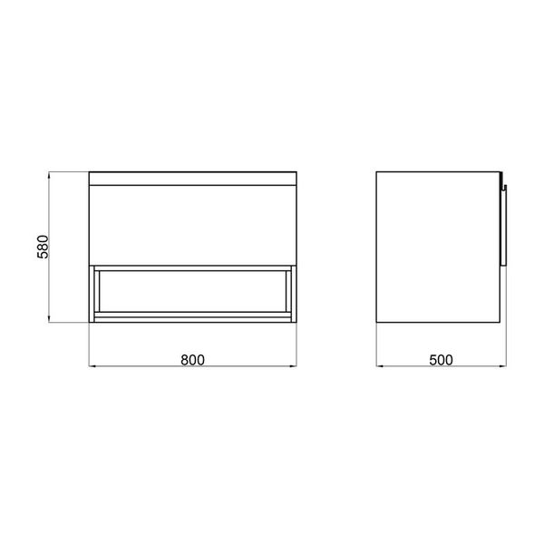 Тумба подвесная Qtap Robin 800х580х500 GRAPHITE/WHITISH OAK QT1374TPВ8002NGWO SD00050536 фото