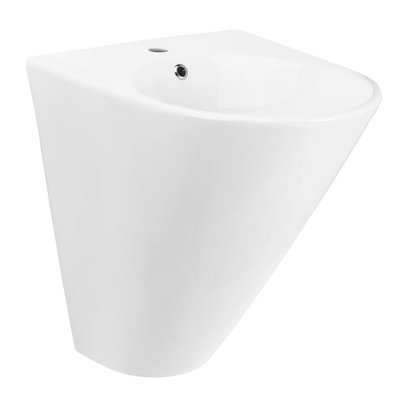Умивальник підвісний для ванної 480мм x 525мм VOLLE OLIVA білий напівкругла 13-45-151 13-45-151 фото