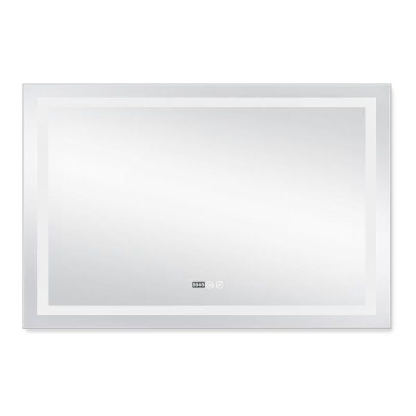 Зеркало Qtap Mideya (DC-F613) 1200х800 с LED-подсветкой Touch, с антизапотеванием, с часами, диммером, рег. яркости QT2078F613W SD00034659 фото