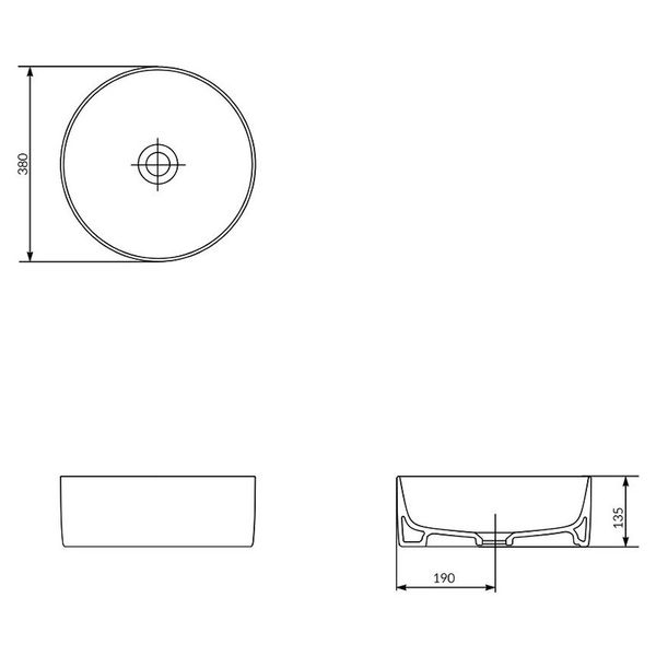 Раковина Cersanit CREA 38 см на столешницу круглая без слива K114-020 фото