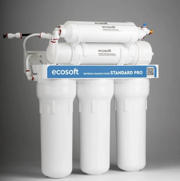 Фільтр зворотного осмосу Ecosoft Standard 6-50М (MO650MECOSTD) + набір картриджів CPV3ECO та постфільтр Фільтр зворотного осмосу Ecosoft Standard 6-50М (MO650MECOSTD) + набір картриджів CPV3ECO та постфільтр