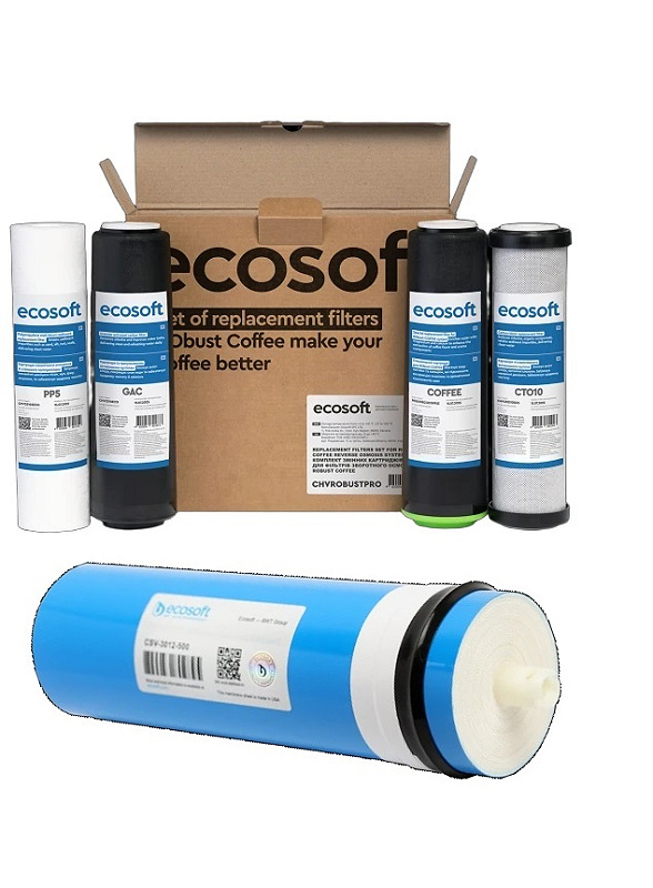 Комплект картриджів Ecosoft RObust COFFEE з мембраною Ecosoft 500GPD (CSV3012500ECO) Комплект картриджів Ecosoft RObust COFFEE з мембраною Ecosoft 500GPD (CSV3012500ECO)