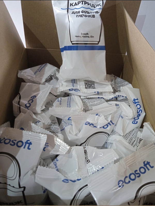 Комплект картриджів (3 шт) Ecosoft покращений для фільтрів-глечиків Ecosoft: Nemo, Maxima та Slim Комплект картриджів (3 шт) Ecosoft покращений для фільтрів-глечиків Ecosoft: Nemo, Maxima та Slim