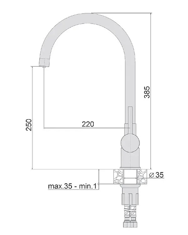 Комбінований змішувач FABIANO FKM FKM 313 Chrome 02 Комбінований змішувач FABIANO FKM FKM 313 Chrome 02