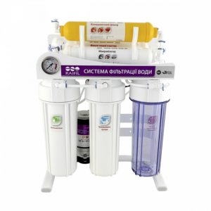 Фільтр зворотного осмосу Raifil GRANDO 7+ (RO905-750BP-EZ-S) з насосом на станині з манометром 75G Фільтр зворотного осмосу Raifil GRANDO 7+ (RO905-750BP-EZ-S) з насосом на станині з манометром 75G