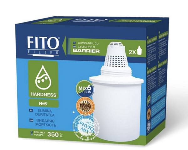 Картриджи FITO Barrier №6 (2 шт) Hardness (жорсткість) для фільтрів глечиків Барʼєр Картриджи FITO Barrier №6 (2 шт) Hardness (жорсткість) для фільтрів глечиків Барʼєр