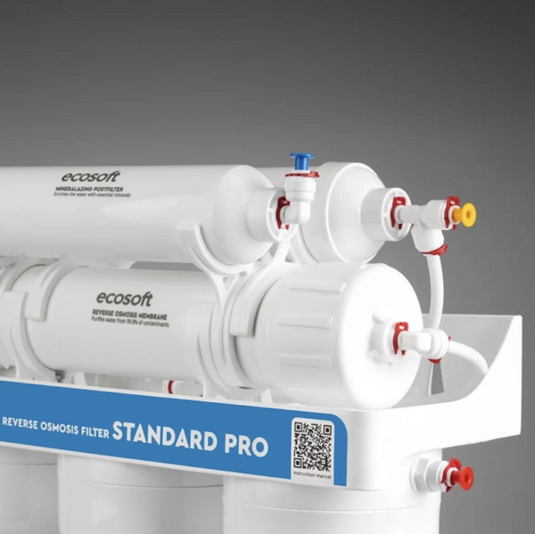 Фільтр зворотного осмосу Ecosoft Standard 6-50М (MO650MECOSTD) + набір картриджів CPV3ECO та постфільтр Фільтр зворотного осмосу Ecosoft Standard 6-50М (MO650MECOSTD) + набір картриджів CPV3ECO та постфільтр