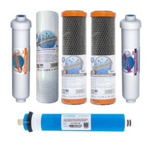 Комплект картриджів Aquafilter №6 для зворотного осмосу (PP20-BL-Р-ВL-Р) покращений з мембраною Vontron 50G