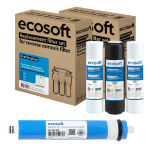 Комплект картриджів Ecosoft 2 шт CPV3ECO PP5-GAC-PP1 (х2) + Мембрана Екософт 1 шт Комплект картриджів Ecosoft 2 шт CPV3ECO PP5-GAC-PP1 (х2) + Мембрана Екософт 1 шт