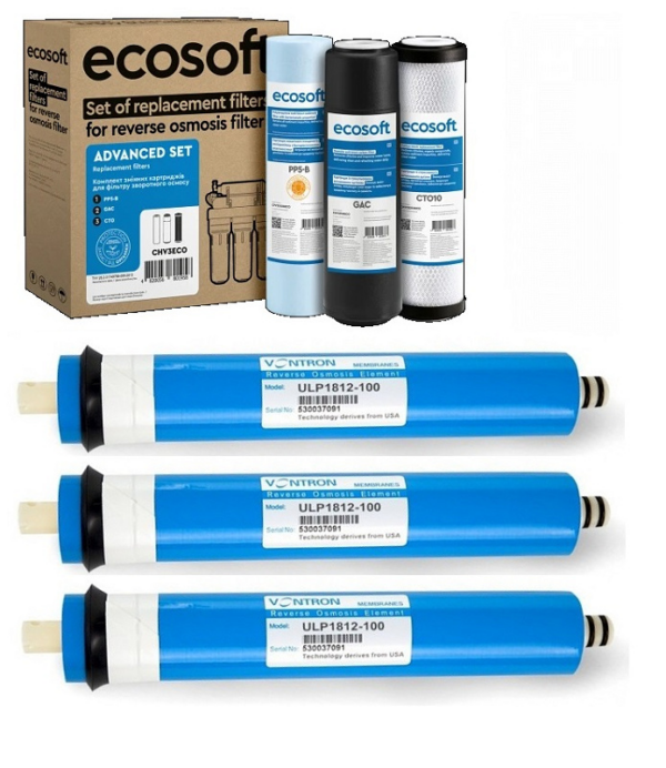 Комплект картриджів для Ecosoft RObust Mini (CHV3ECO+3шт Vontron ULP1812-100) Комплект картриджів для Ecosoft RObust Mini (CHV3ECO+3шт Vontron ULP1812-100)