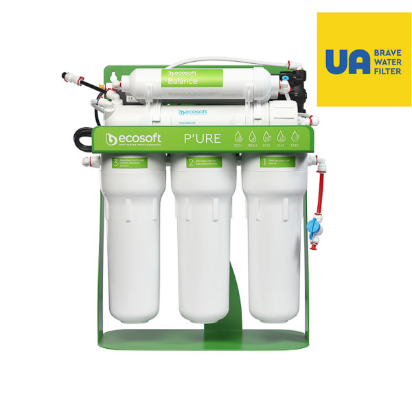 Фільтр зворотного осмосу Ecosoft P'ure Balance з помпою на станині (MO675MBALPSECO) Фільтр зворотного осмосу Ecosoft P'ure Balance з помпою на станині (MO675MBALPSECO)