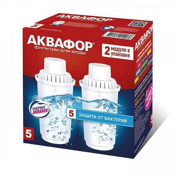 Комплект картриджів Аквафор В5 (2 шт) для фільтра глечика Комплект картриджів Аквафор В5 (2 шт) для фільтра глечика