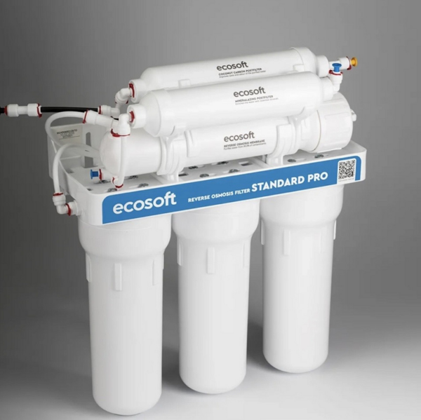 Фільтр зворотного осмосу Ecosoft Standard 6-50М (MO650MECOSTD) + набір картриджів CPV3ECO та постфільтр Фільтр зворотного осмосу Ecosoft Standard 6-50М (MO650MECOSTD) + набір картриджів CPV3ECO та постфільтр