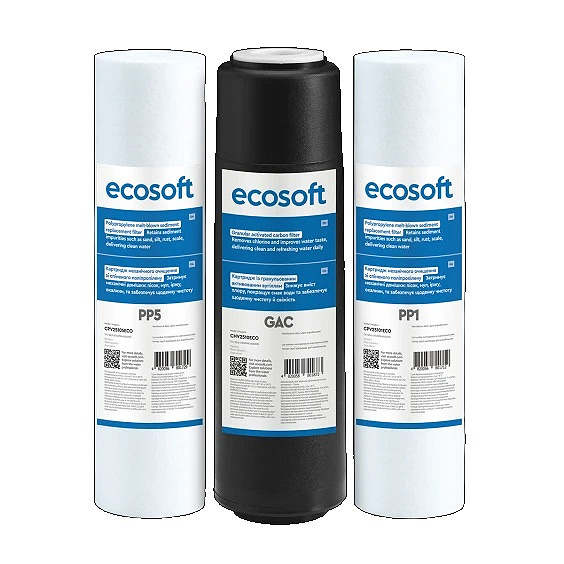 Комплект картриджів Ecosoft CPV3ECO х2 для осмосу Комплект картриджів Ecosoft CPV3ECO х2 для осмосу
