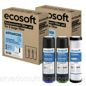 Комплекти картриджів (2 шт) Ecosoft CRV3ECO покращений для потрійного проточного фільтра Комплекти картриджів (2 шт) Ecosoft CRV3ECO покращений для потрійного проточного фільтра