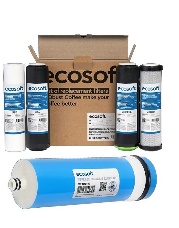 Комплект картриджів Ecosoft RObust COFFEE з мембраною Ecosoft 500GPD (CSV3012500ECO) Комплект картриджів Ecosoft RObust COFFEE з мембраною Ecosoft 500GPD (CSV3012500ECO)