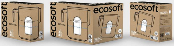 Фільтр-глечик Ecosoft Slim блакитний Фільтр-глечик Ecosoft Slim блакитний