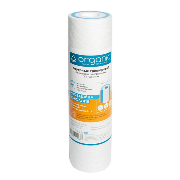 Картридж Organic 2,5 х 10, 20/10/5 мкм тришаровий Картридж Organic 2,5 х 10, 20/10/5 мкм тришаровий